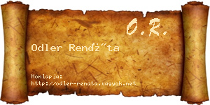Odler Renáta névjegykártya