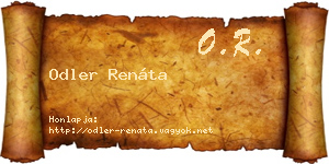 Odler Renáta névjegykártya